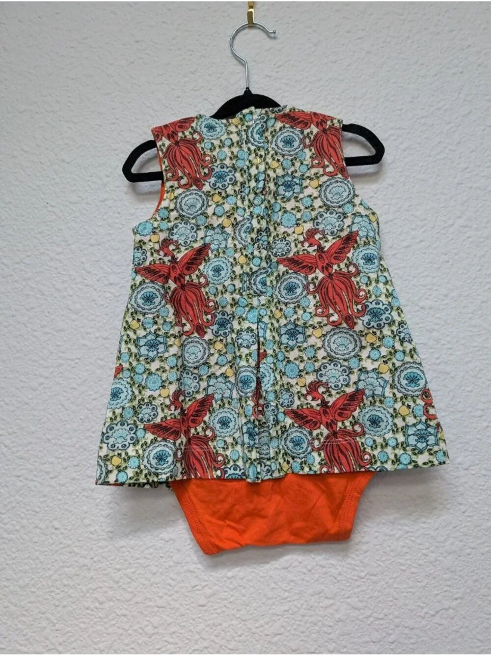 Kate Quinn Organic Cotton Button Tab Bodysuit Kickpleat Firebird 18-24
